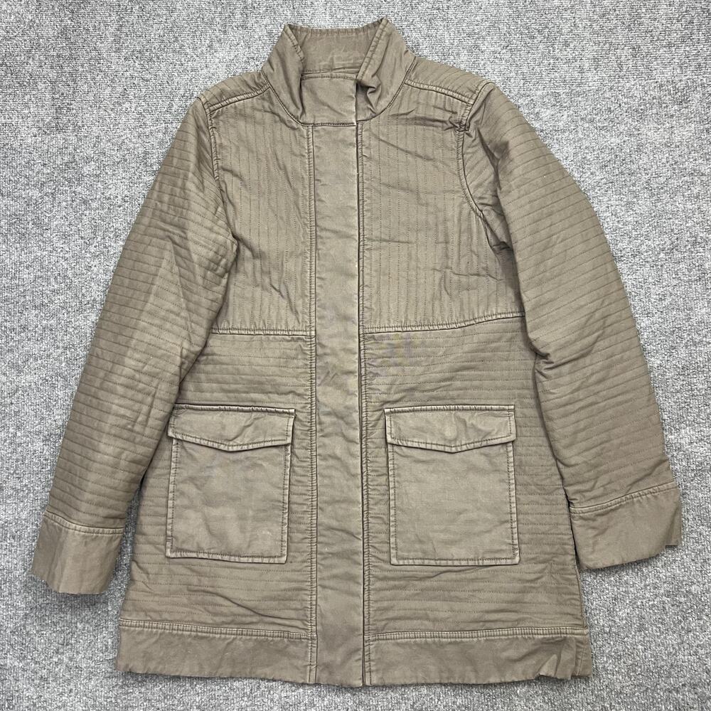 PrAna Jacket Womens Medium Quilted Organic Cotton Fleece Lined Parka